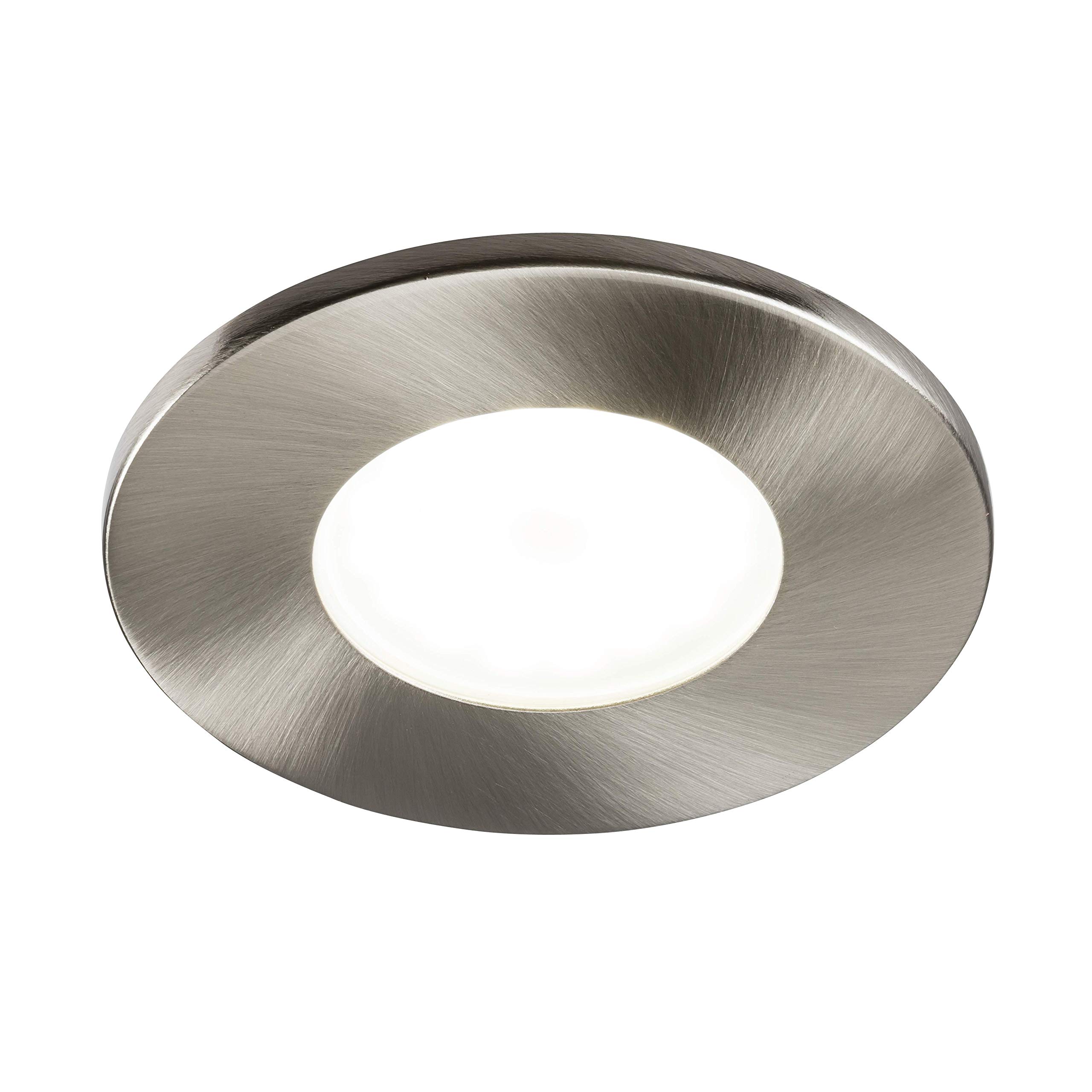 Netlighting Unisex Grey Fixed Gu10 Firerated Downlight Brushed Chrome 230V Ip20 35W In