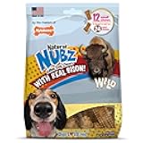 Nylabone Nubz Wild Natural Dog Chew Treats for Small Dogs, Long Lasting Healthy Dog Chew Bones Made in USA, Bison Flavor, for Dogs Up to 25 lbs. (12 Count)