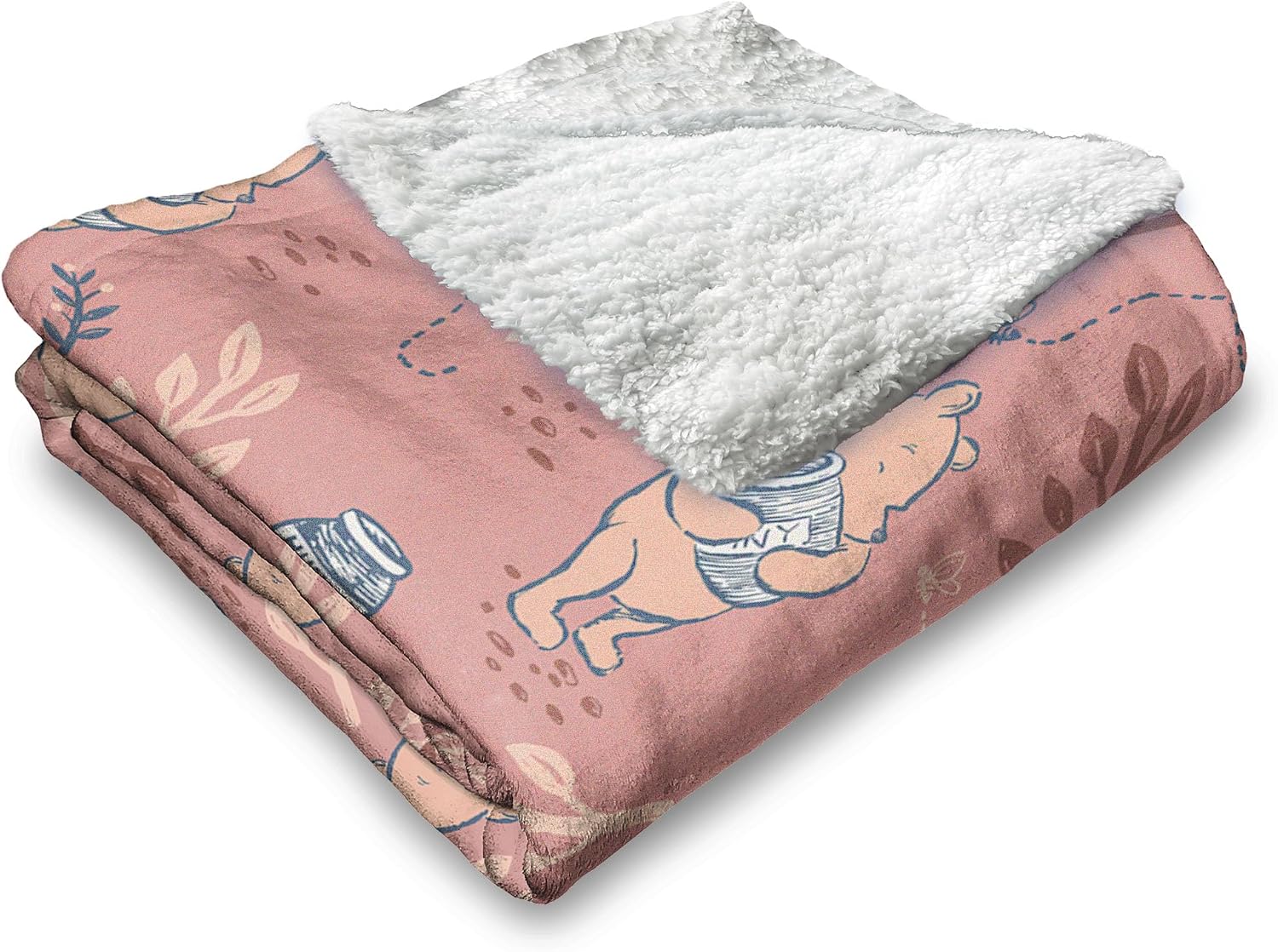 Northwest Winnie the Pooh Hunny Pattern Silk Touch Sherpa Throw Blanket 50x60 Inches