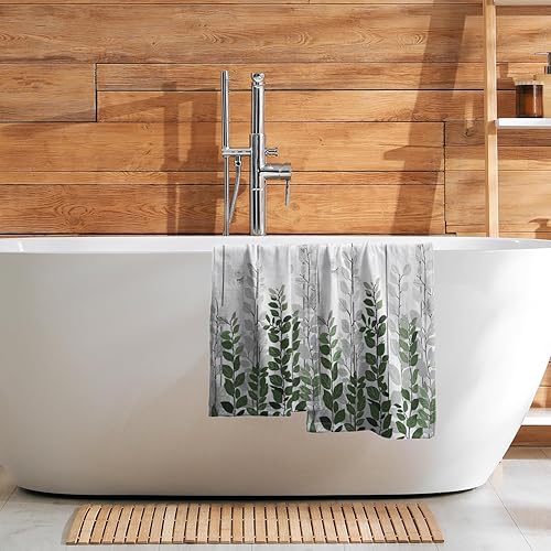 Vista 399 de Giwawa Juego de 2 toallas de mano de hojas marrones, toallas de baño bohemias suaves y delgadas, altamente absorbentes, decorativas, para cocina