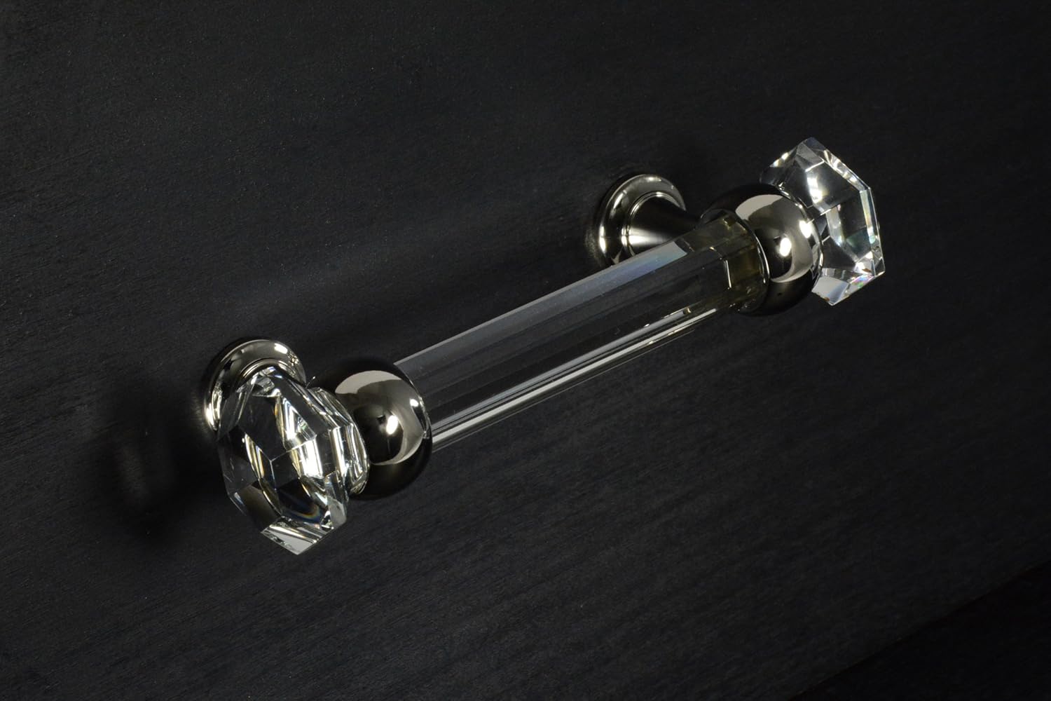 #G-60 3 in. CKP Brand Elegance Glass Collection Clear Glass Pull with Polished Nickel Base - Image 4