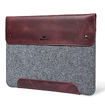 MegaGear Custodia in vera pelle e pile per MacBook Pro e MacBook Air, 16 – 15 pollici – 15.5 pollici (M2, M2 Pro, M2 Max, M1) 2020 2021, 2022 and 2023 Models, Bordeaux