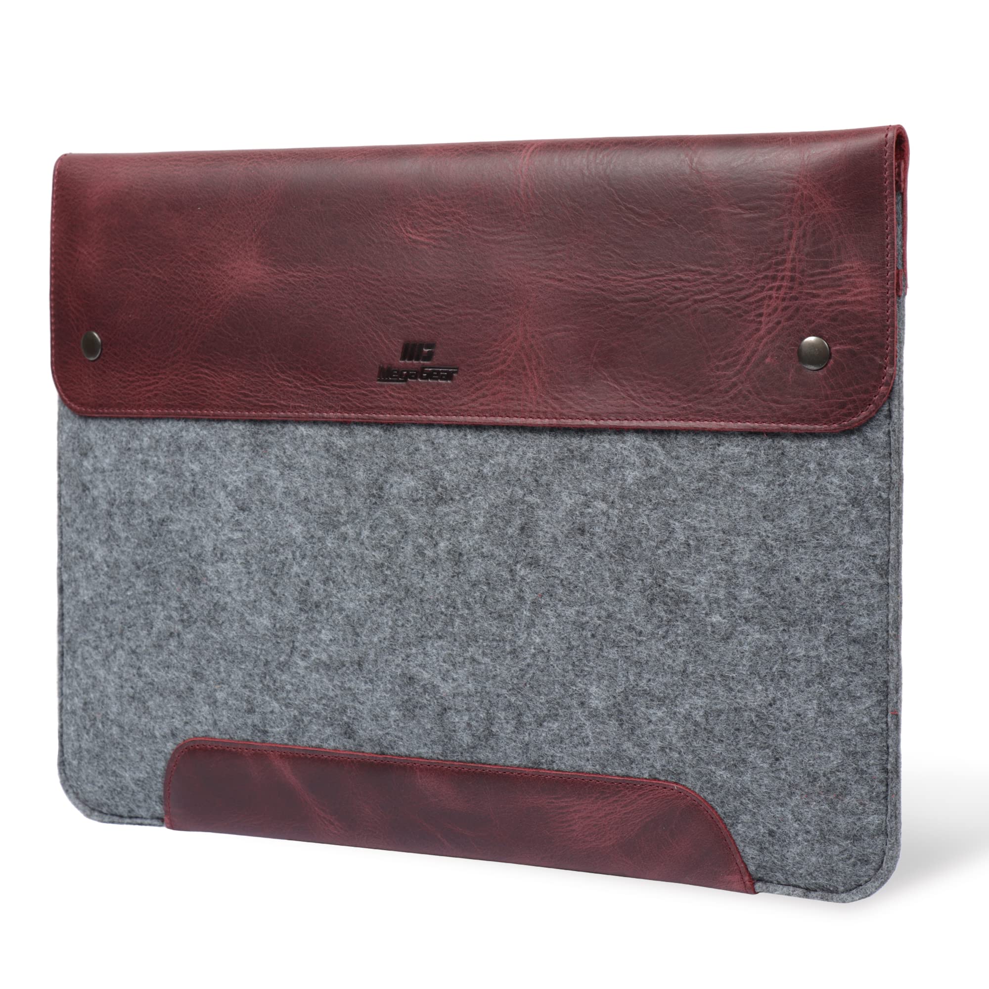 MegaGear Genuine Leather and Fleece MacBook Bag Laptop Sleeve for MacBook Pro and MacBook Air Case -14 Inch- 13 Inch (M2,M2 Pro,M2 Max,M1) -13.3 Inch-iPad Pro 12.9 Inch-2020,2021,2022 and 2023 Models