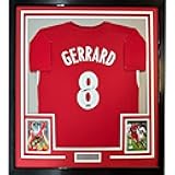 Framed Facsimile Autographed Steven Gerrard 35x39 Liverpool FC Red Reprint Laser Auto Soccer Jersey