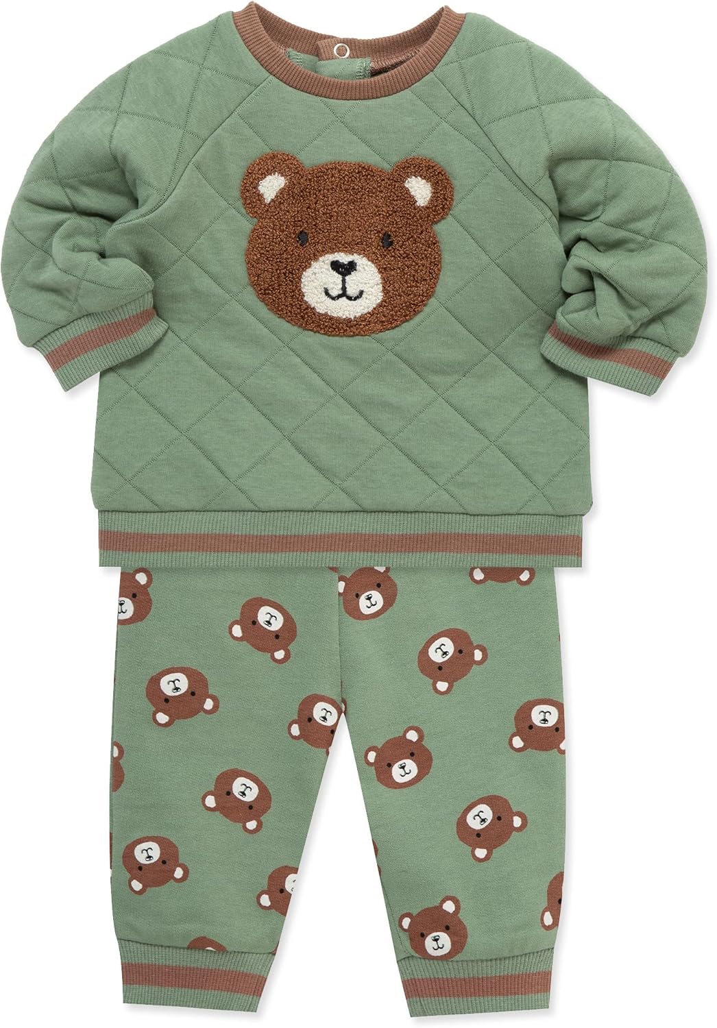 Little Me Clothes for Baby Boys' 100% Cotton Active Set, Pull on Pants and Sweater, 3 Months to 12 Months - Image 3