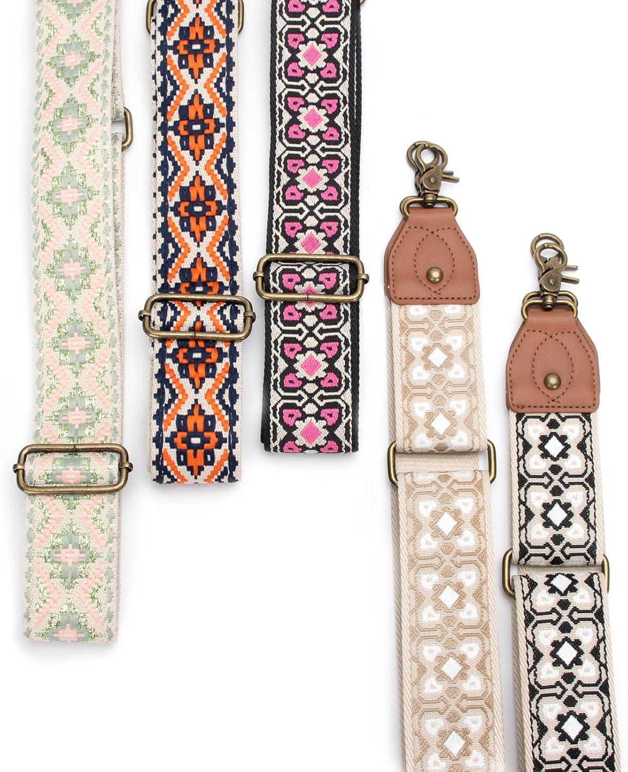 Purse Strap Replacement Crossbody Adjustable Bag Strap Retro Jacquard Embroidery Wide Shoulder Strap for Women Handbags - Image 4