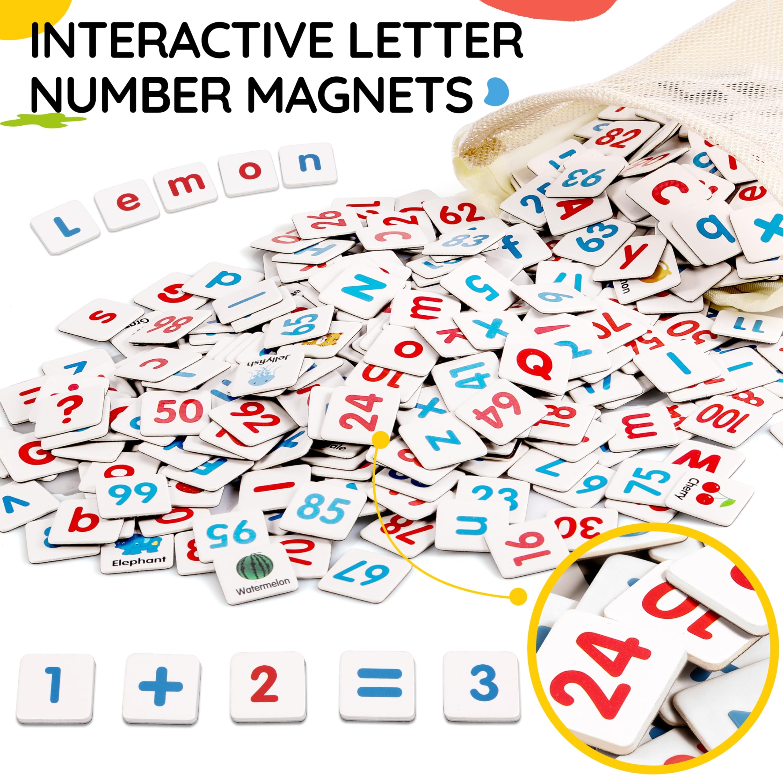 Letras y números magnéticos, ábaco para niños, matemáticas, imanes de nevera, caballete para niños, imanes del alfabeto, letras magnéticas del alfabeto, juguetes educativos de aprendizaje, regalos 4