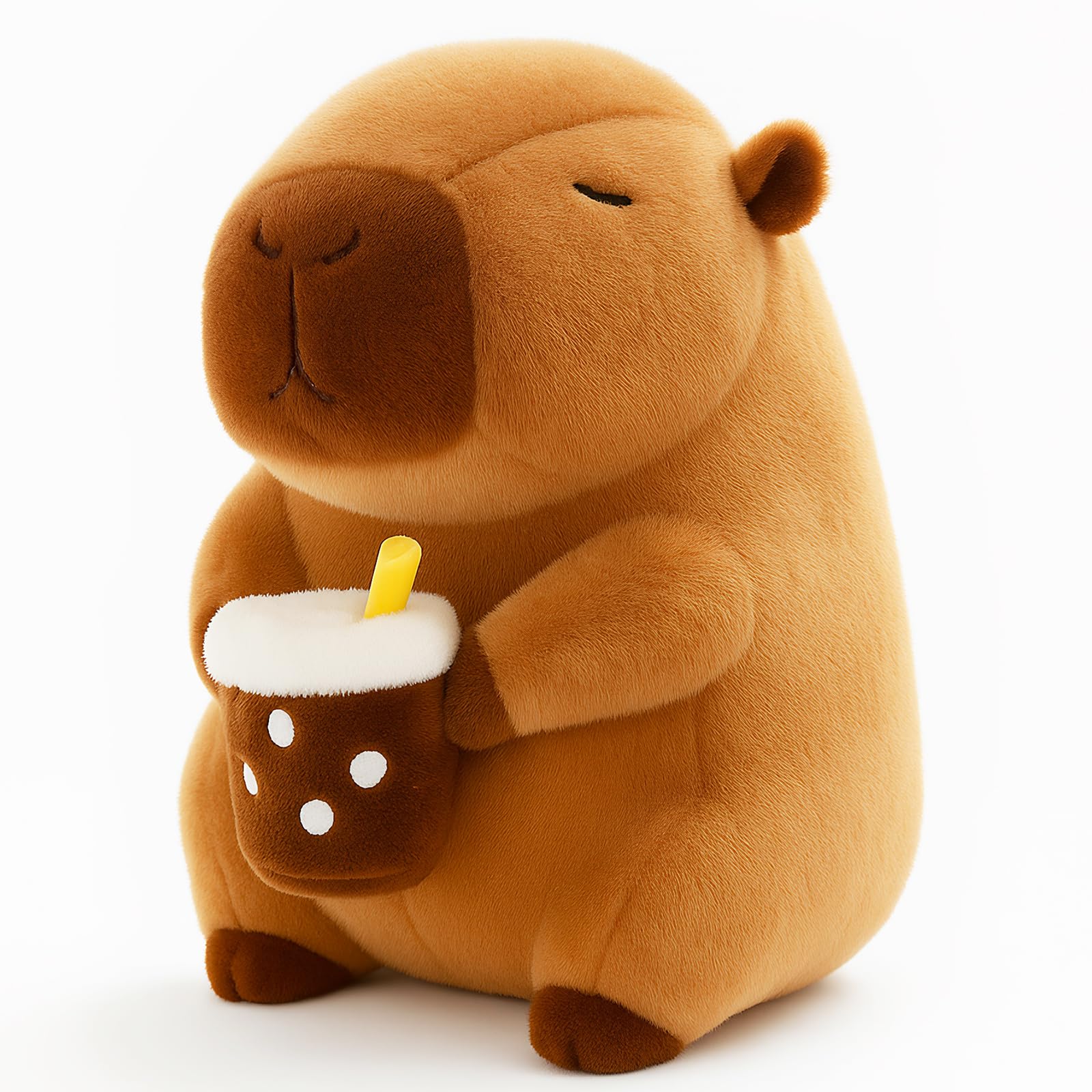 NXNYNZ Cute Capybara Plush Pillow Cute Drinking Milk Tea Capybara Plush Toy Pillow Stuffed Animal Toy Suitable for Girls Children Adult Birthday