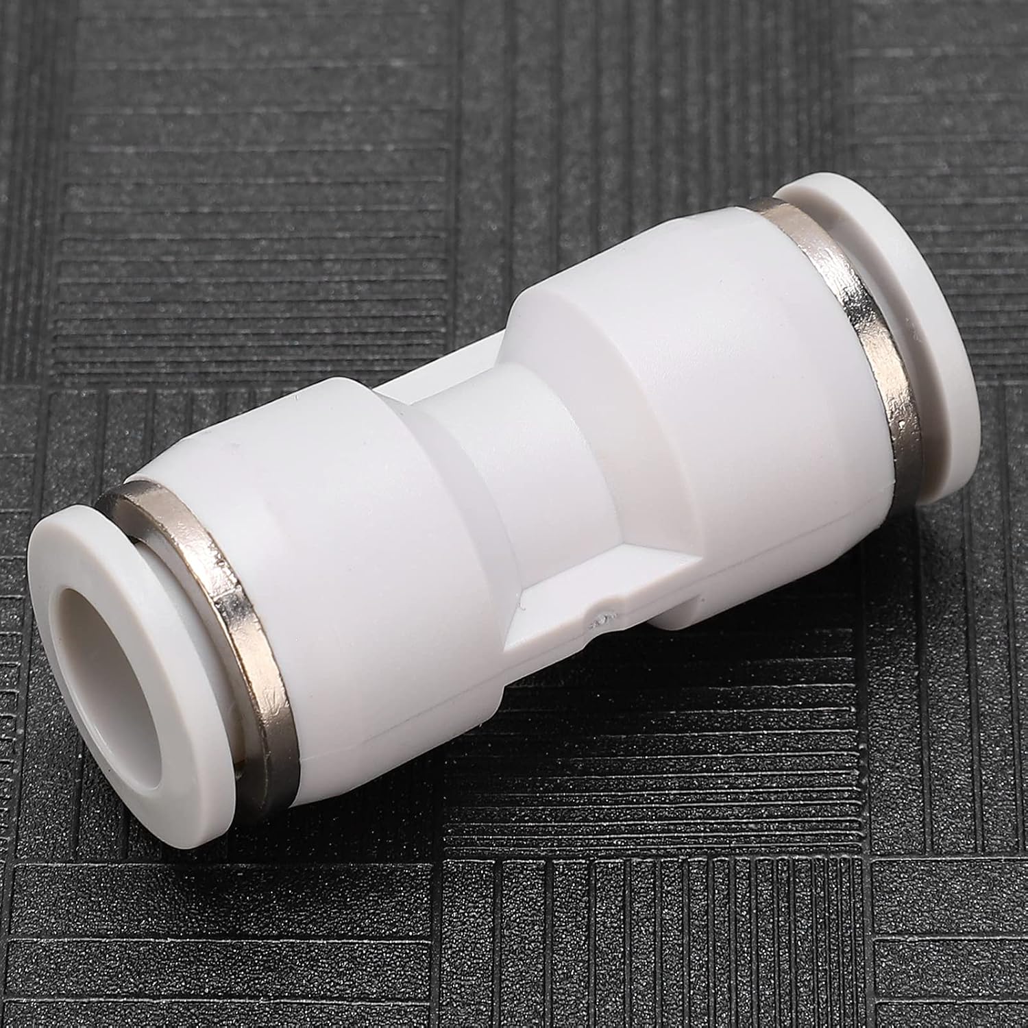 Straight Pneumatic Fittings, 10Pcs 4/6/8/10/12/14/16mm White PU Quick Air Line Couplings & Pneumatic Push To Connect Fittings for Pipe Tube(PU-10)