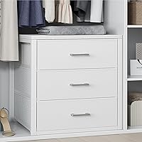BOLUO White 3-Drawer Fabric Dresser - Closet Organizer Storage for Bedroom Dorm, Lightweight Modern Unit