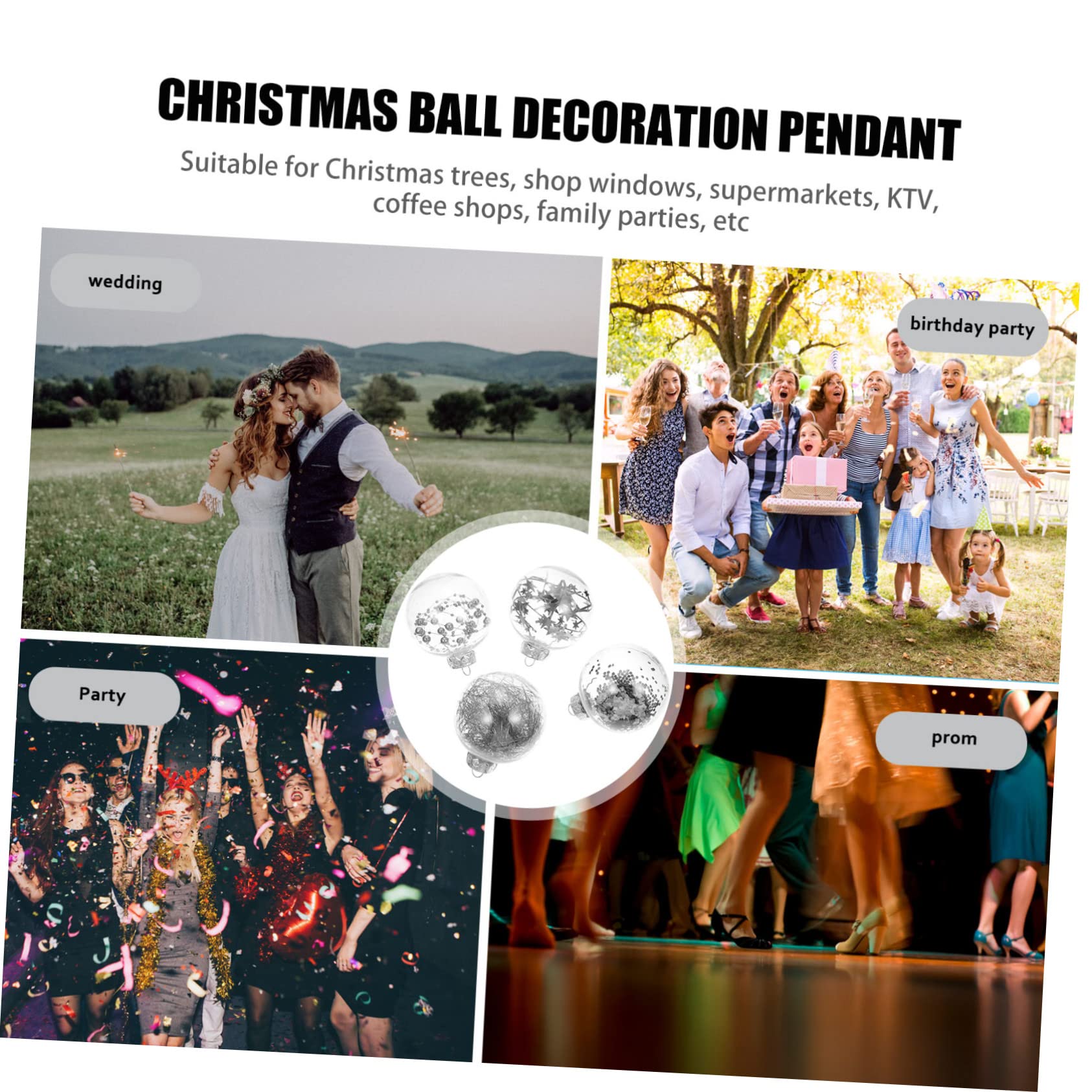 Alipis Hängende Weihnachtskugel Dekoration Weihnachtsbaumkugeln zum Aufhängen Festliche Hängekugel für Weihnachtsdeko Leicht und Langlebig für Fotos Zufälliger Stil