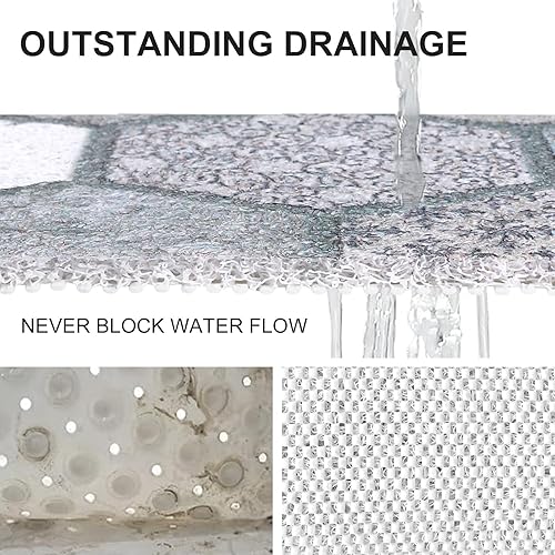 Miniatura 6 de Tapete de ducha extragrande 23.6 x 35.4 pulgadas, elegantes tapetes de ducha para ducha interior, tapete de ducha antideslizante de PVC suave