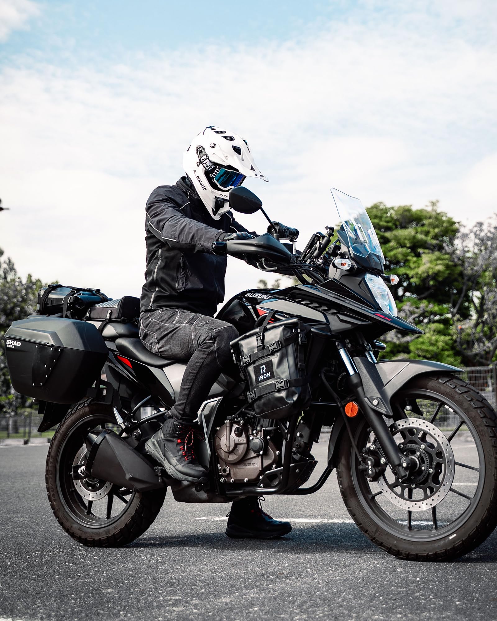 RIDEIRON Borse Crash Bar Moto 2×5L Impermeabili, Laterali Universali, Montaggio Rapido, PVC 500D, Nero