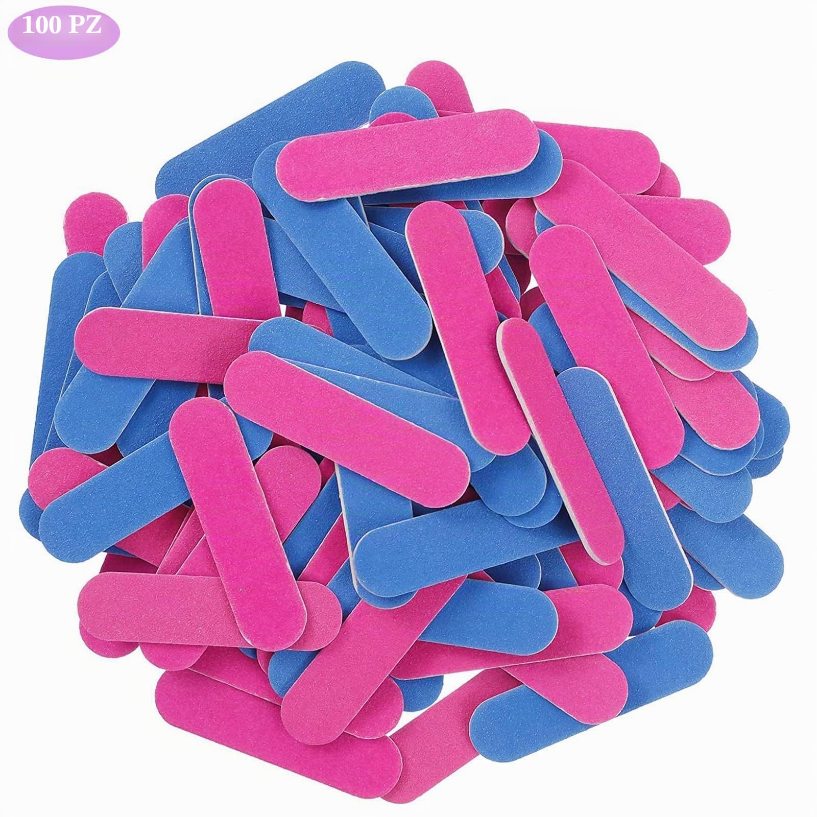 100 Mini Lime per Unghie 180/240 Grit Double Face Usa e Getta - File Professionali per Manicure, Saloni e Casa - Cura delle Unghie