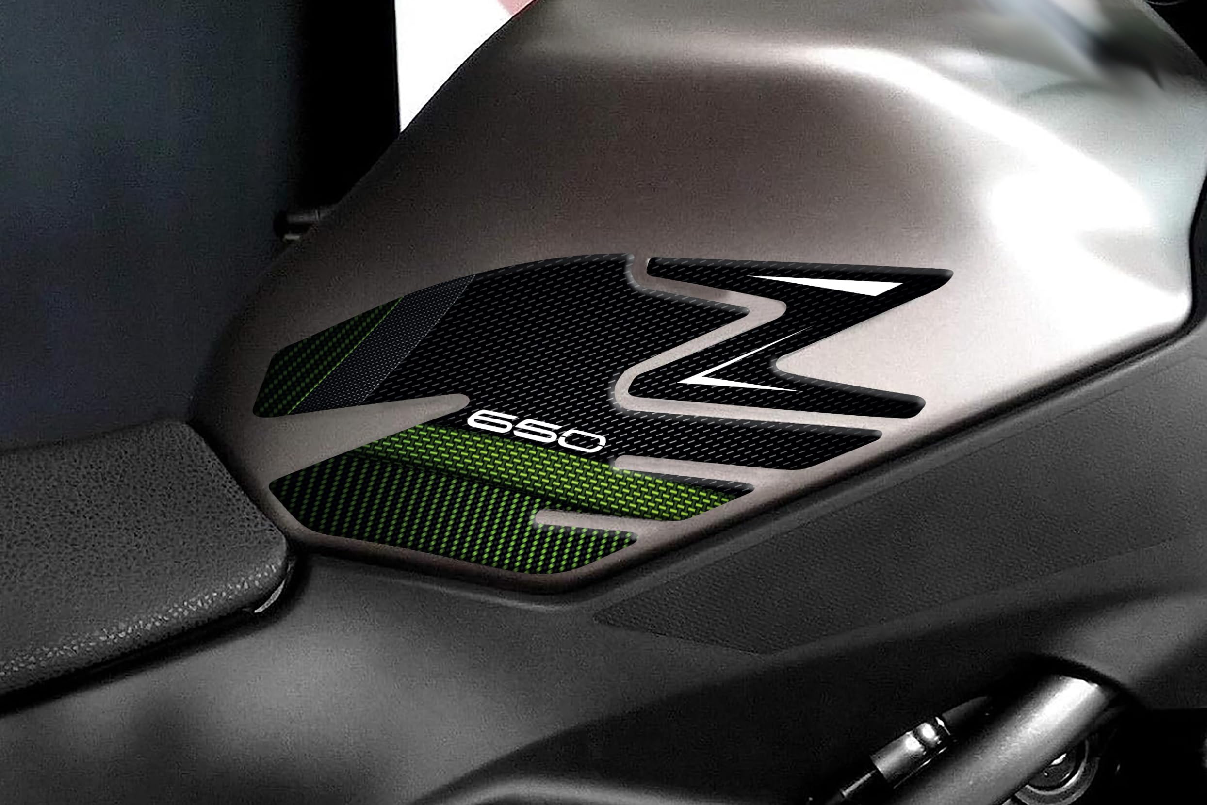 3D EFEKTU NAKLEJKA, DO MOTOCYKLU KOMPATYBILNY Z KAWASAKI Z650 (Metallic Spark Black, kompletny zestaw)