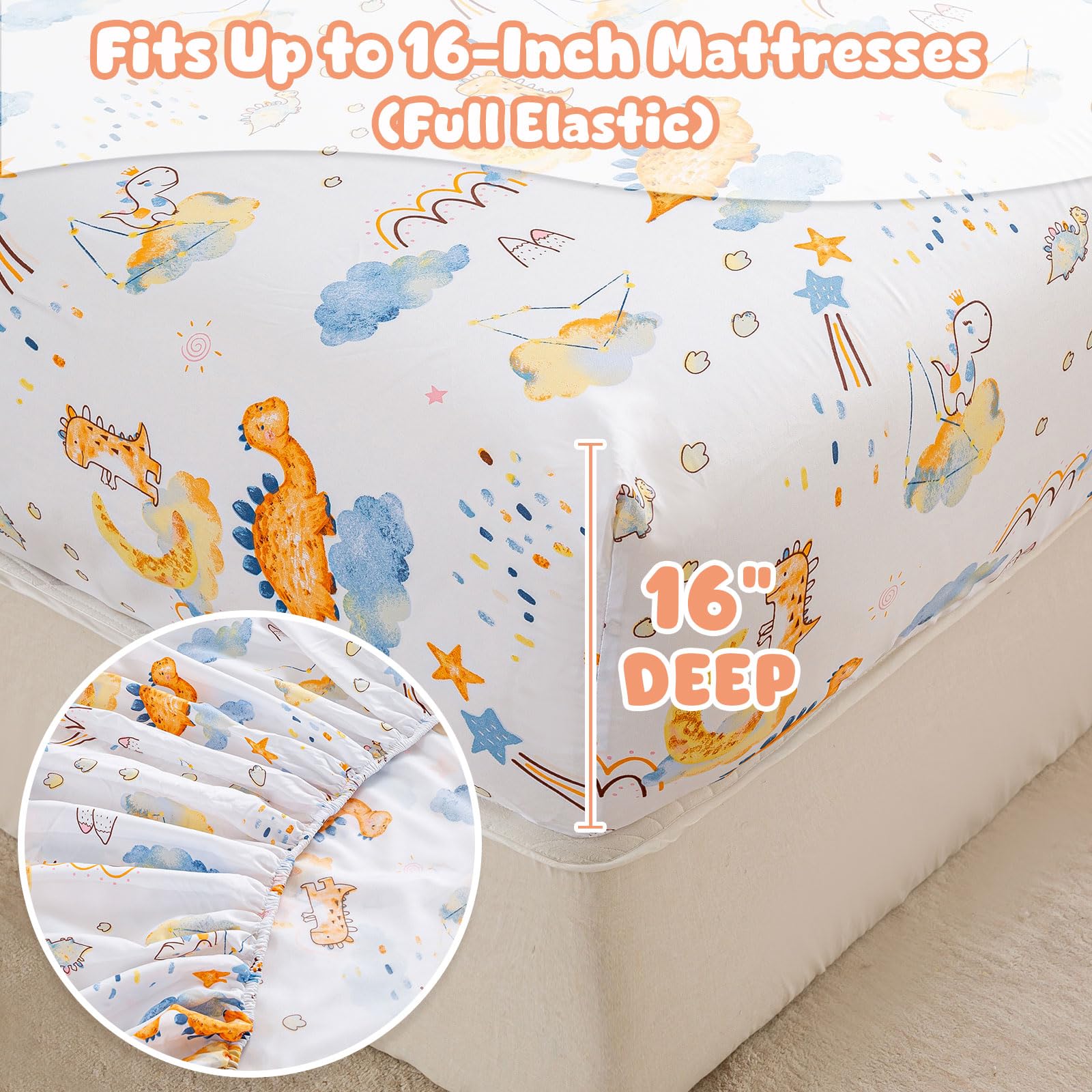 LONAVA Juego de sábanas para niños de tamaño individual, 3 piezas, sin arrugas, juego de sábanas y fundas de almohada Oeko-TEX, microfibra suave y sedosa, transpirable y elástico, bolsillos de 15