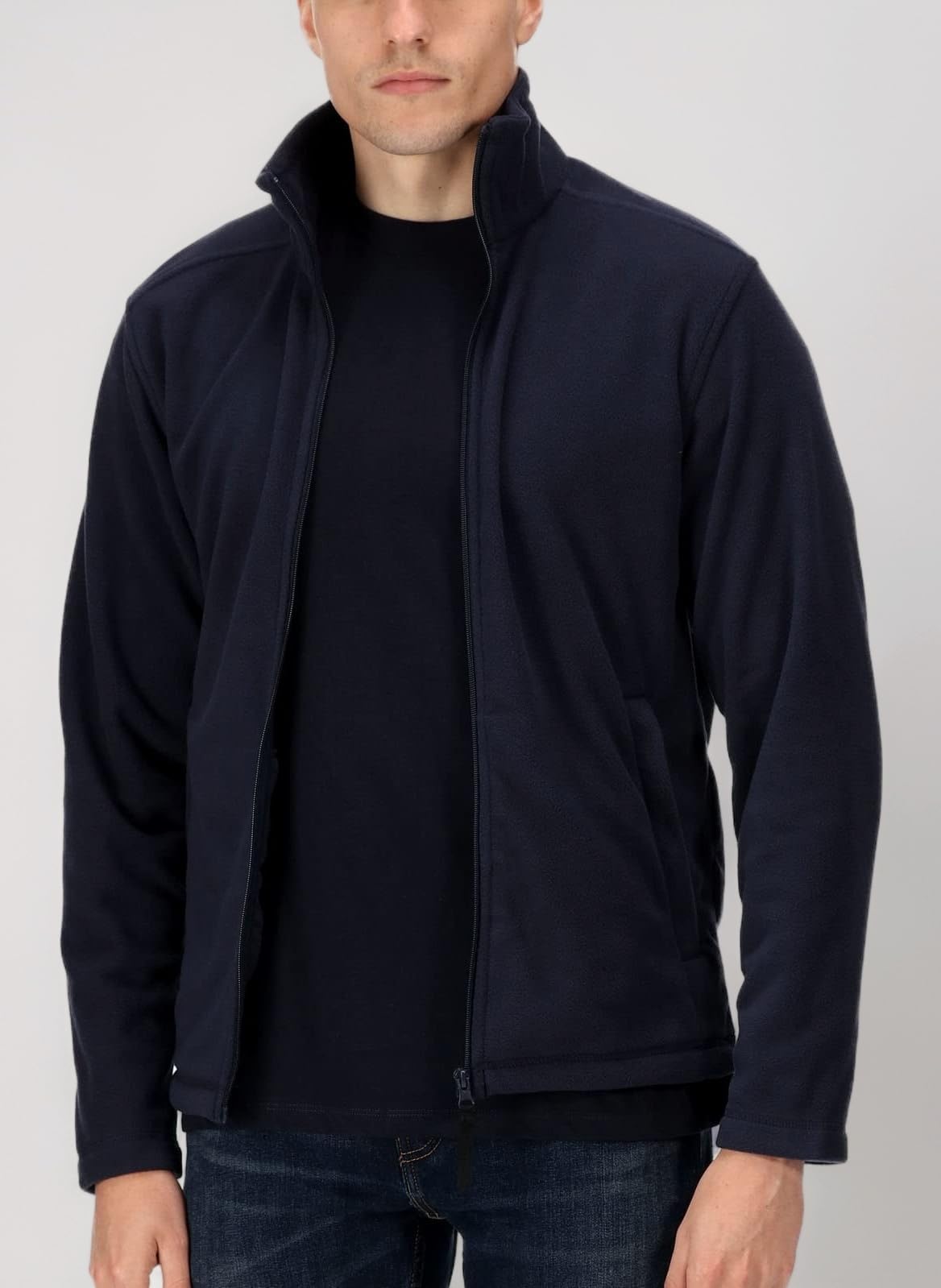 Professional Mens Micro Zip Full Zip Fleece Jacket