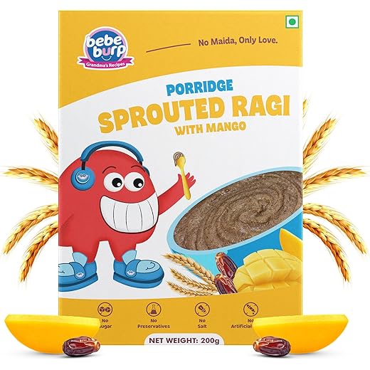 Bebe Burp No Added Sugar Instant Cereal Sprouted Ragi with M