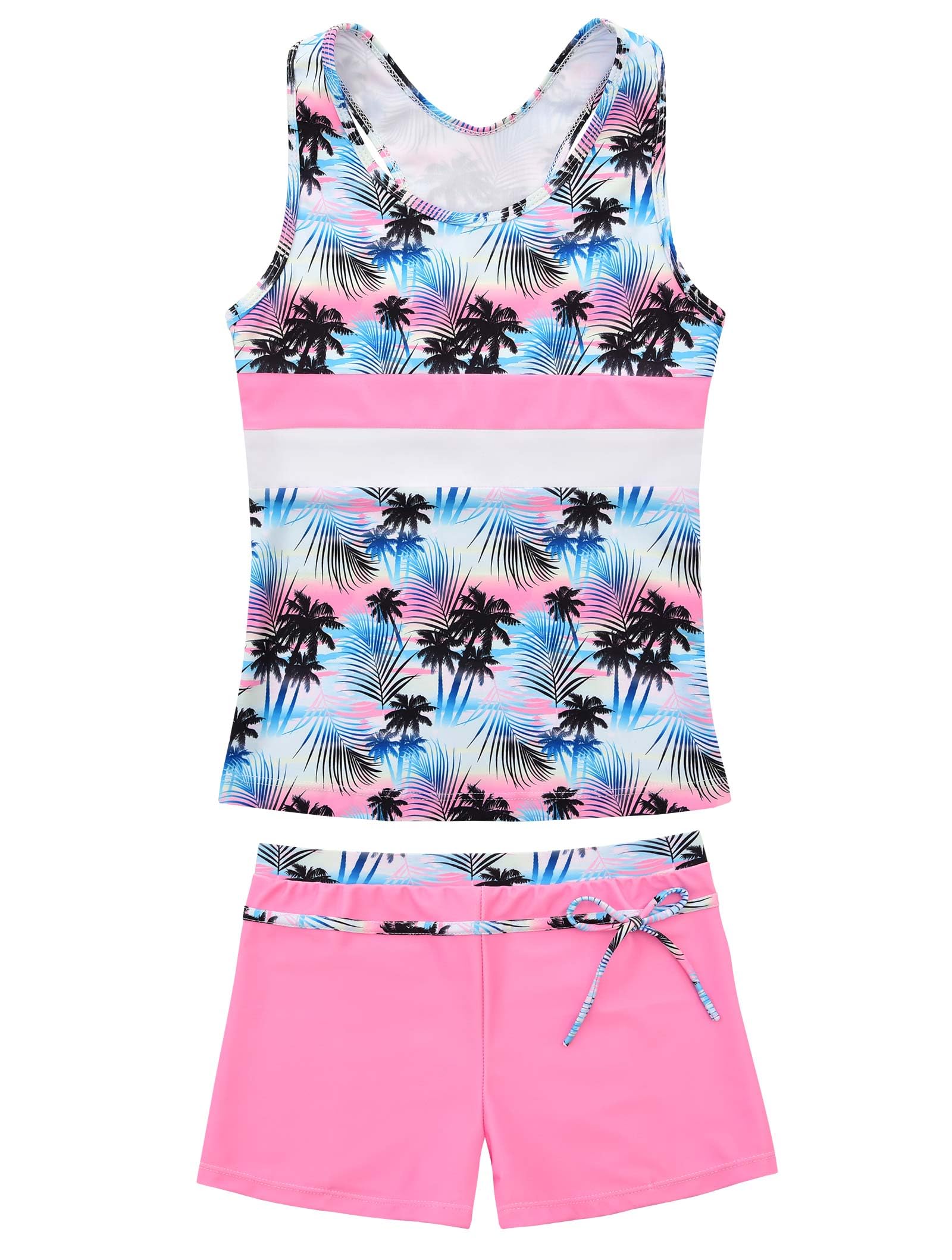 JerrisApparel Little Girls' Summer Two Piece Boyshort Tankini Kids Swimsuit