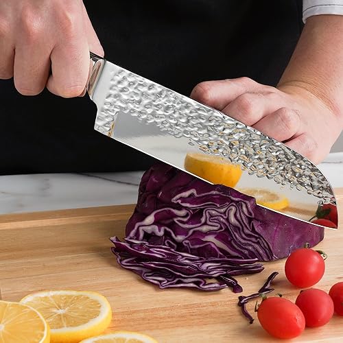 Miniatura 6 de Juego de cuchillos de cocina de 15 piezas con bloque de madera, mango de madera texturizada negra, juego de cuchillos, juego de bloques de cuchillos