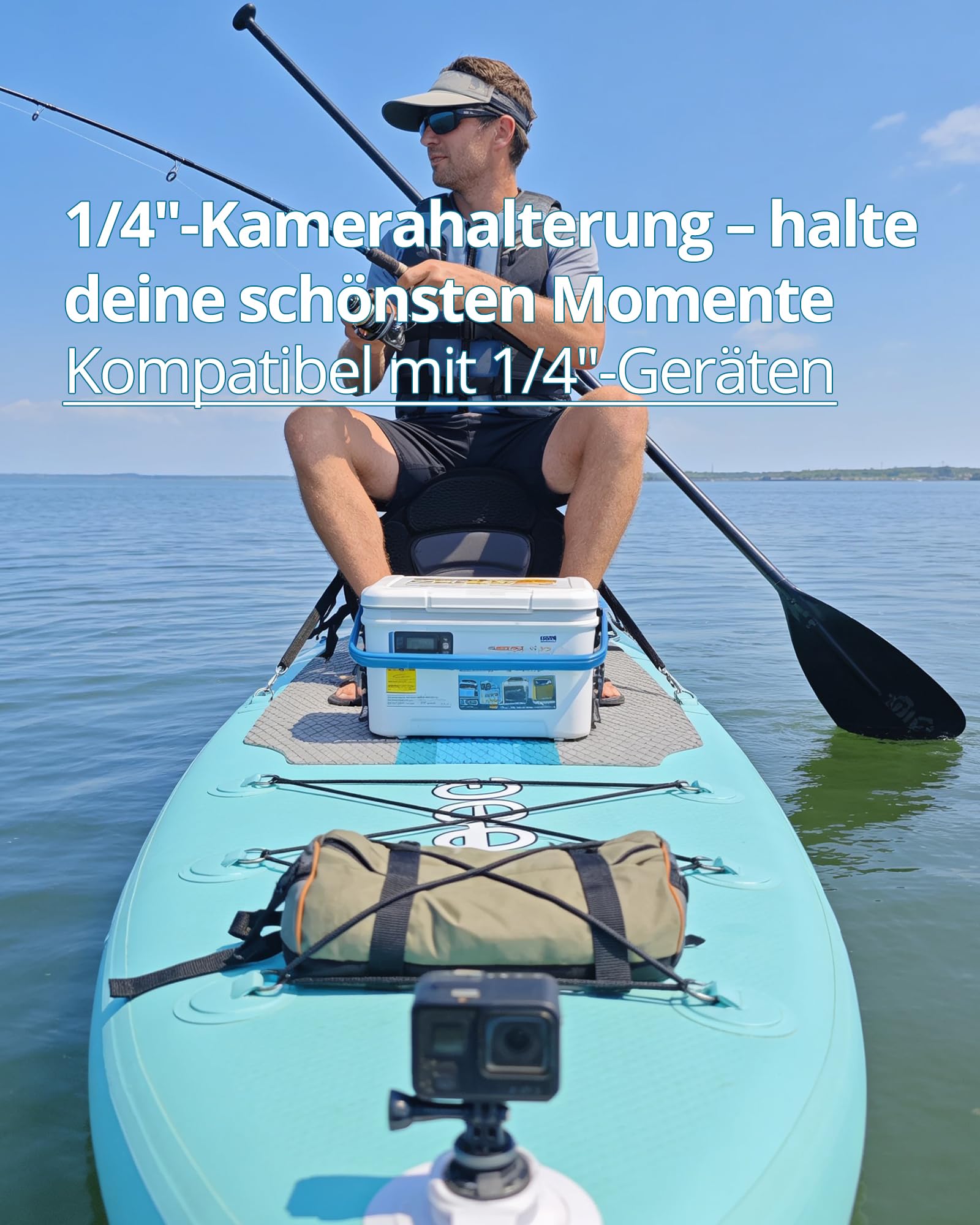 Premium Stand up Paddling Board mit Sitz, max. 200 kg | 320 × 81 × 15 cm Allround SUP Board für Anfänger & Fortgeschrittene, mit Universal-Kamerahalterung – geeignet für 2 Personen