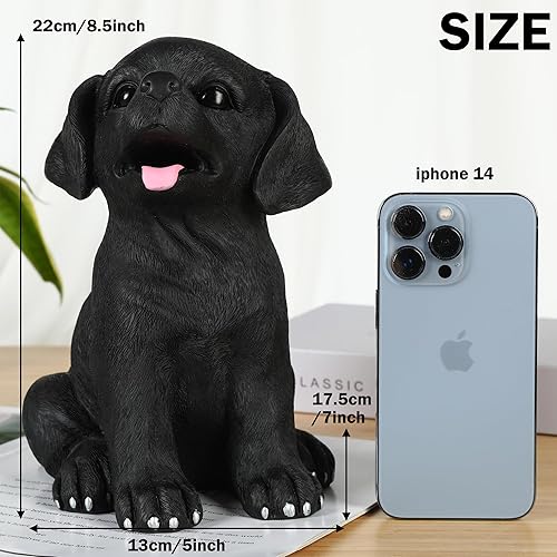 Miniatura 5 de H&W Black Labrador Dog - Alcancía inastillable para perros, banco de dinero creativo, puede almacenar 1000 monedas, el mejor regalo de cumpleaños