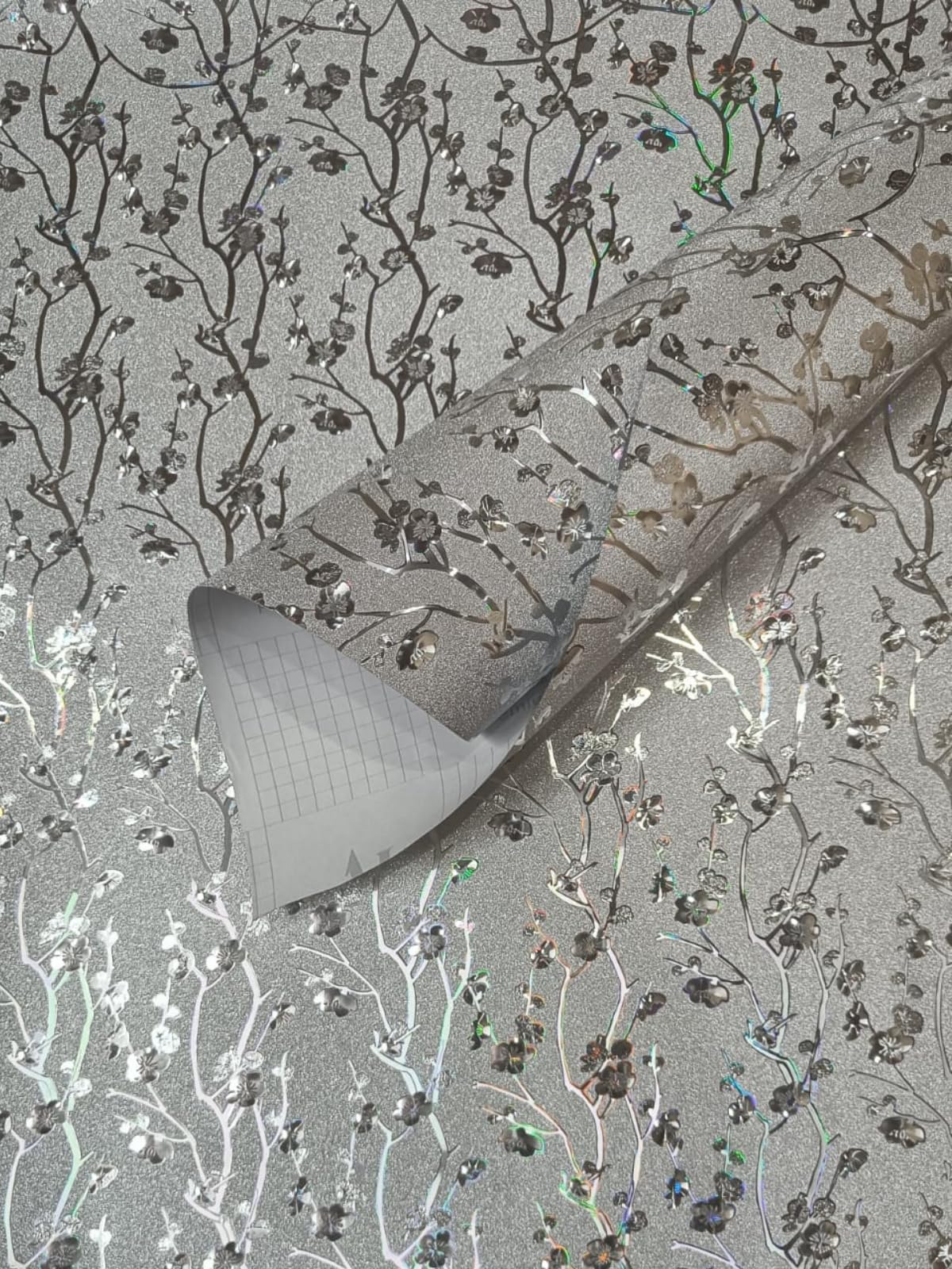 RADIANCE REVIVE-Wall Stickers, Silver Flowers Furniture Film,Interior Film,Wallpaper for Cupboards Door,Almirah,Refridgerator,Tabletop,Wall,DIY & Other Renovation (24 X 175 Inch) (B0D98D3QNL) Amazon Price History, Amazon Price Tracker