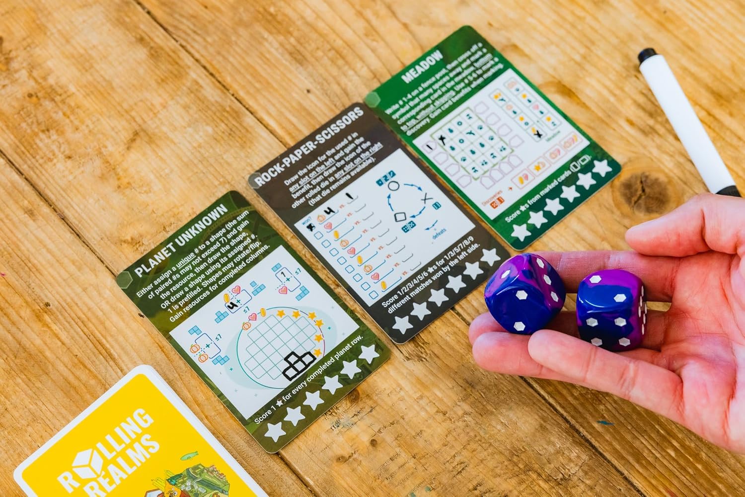 Stonemaier Games: Rolling Realms Redux by Jamey Stegmaier & Karel Titeca | A Light, Strategic Roll-and-Write Game for Families and Adults | Compete in a Series of Minigames | 1-6 Players, 30 Mins