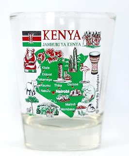 Kenya Landmarks and Icons Collage Shot Glass
