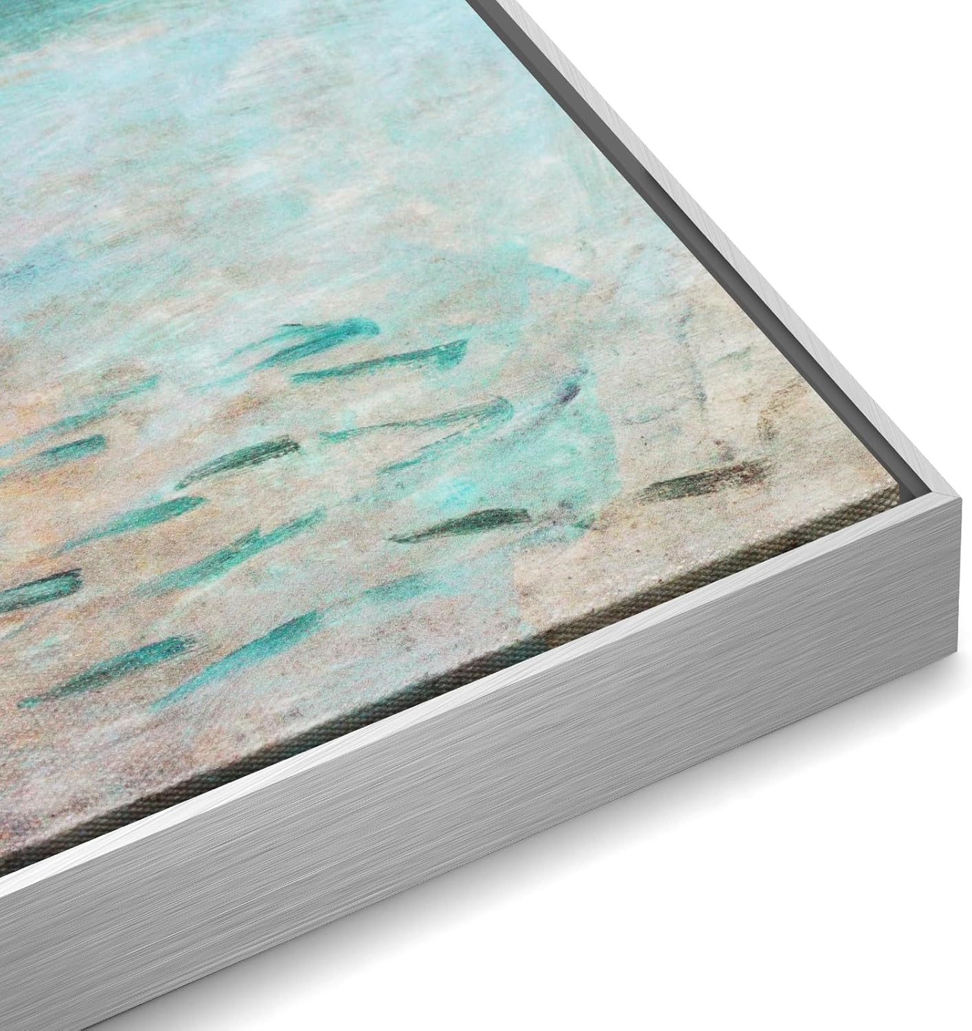 Canvas Floater Frame for 20x24 Fun Art, 0.86" Deep DIY Metal Floater Frames for Landscape Annimal Wedding Portraits, Modern Wall Decor for Bedroom Hallway Entryway, No Glass & Back (Silver) 20x24" Silver