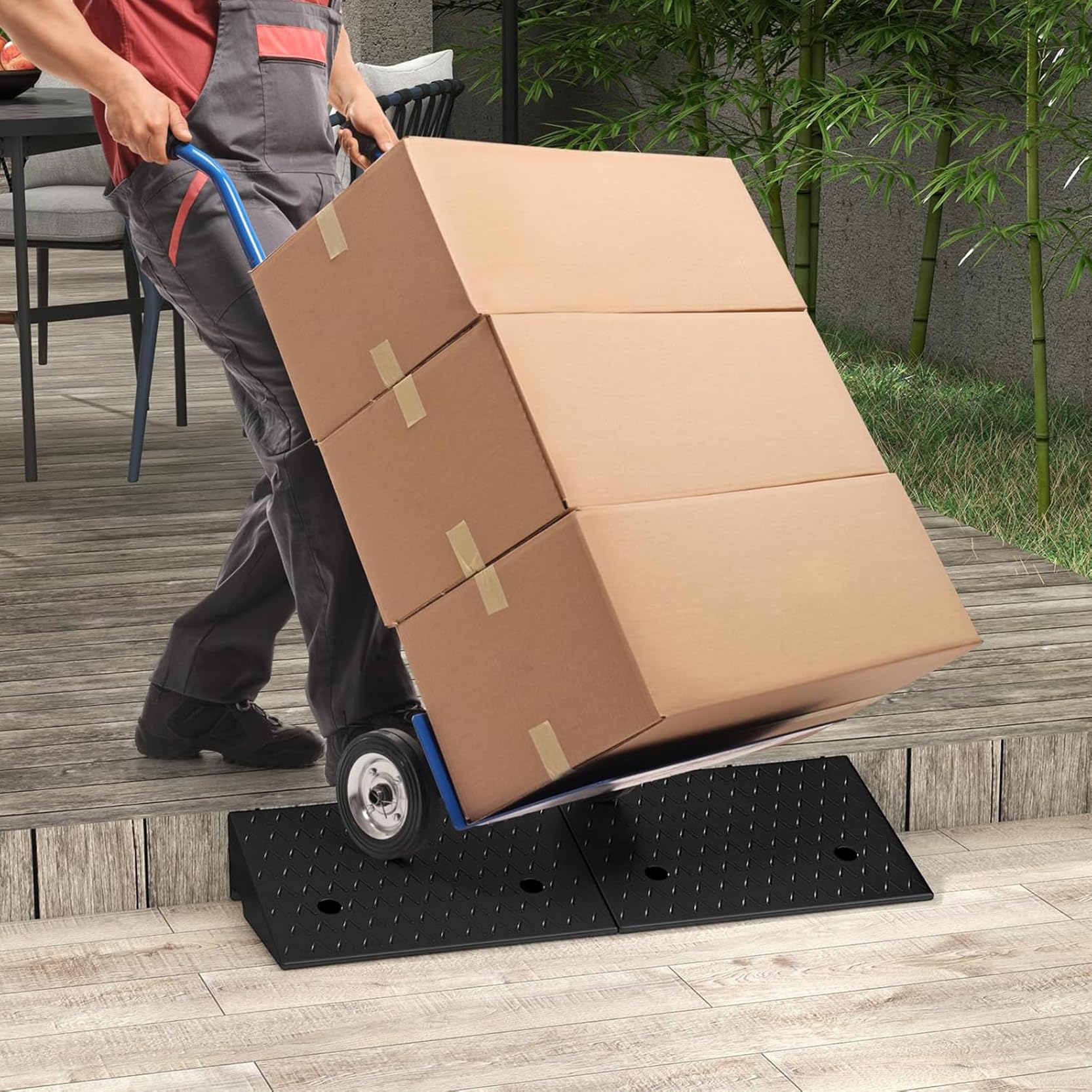 Rampe de Trottoir en Caoutchouc Rampe de Fauteuil Roulant Rampe de Voiture Rampe Portable Rampe de Seuil,pour Allée, Voiture, Moto,Capacité de Charge 6800 LB(Size:100x30x13cm)