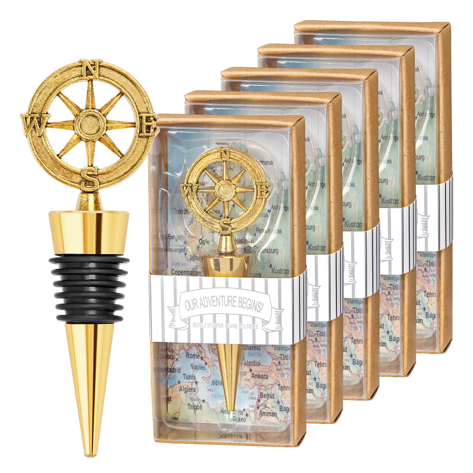 30Pack Rudder Wine Bottle Stoppers - Anchor-Designed Reusable Wine Savers, Elegant Decoration for Wine Lovers & Sailors, Perfect for Home, Yacht Party