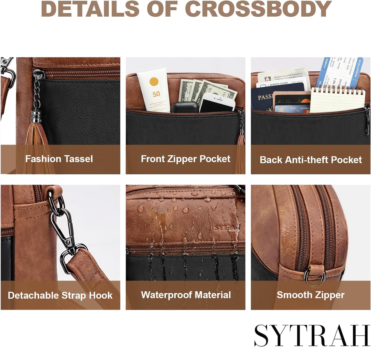 Crossbody Bags for Women, Lightweight Medium Crossbody Purse, Soft Leather Purses for Women Shoulder Handbags - Image 7