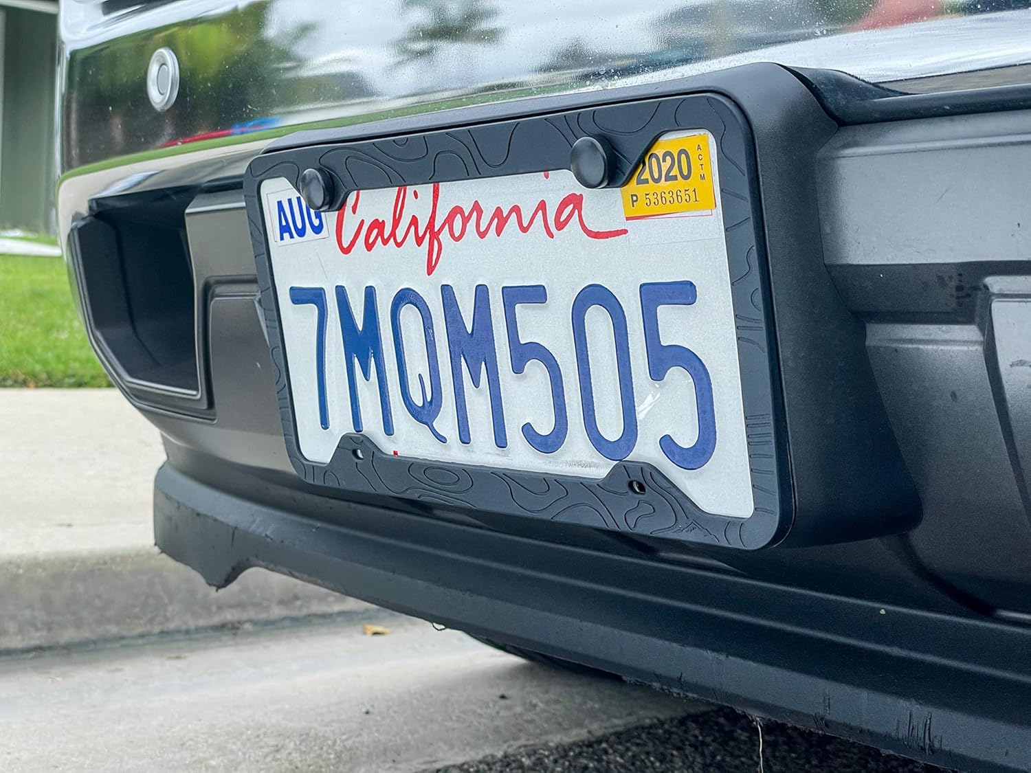 Tactilian Patriotic Car Accessory Bundle - American Flag Car Magnets + Topography License Plate Frame + USA Flag Tire Valve Stem Caps