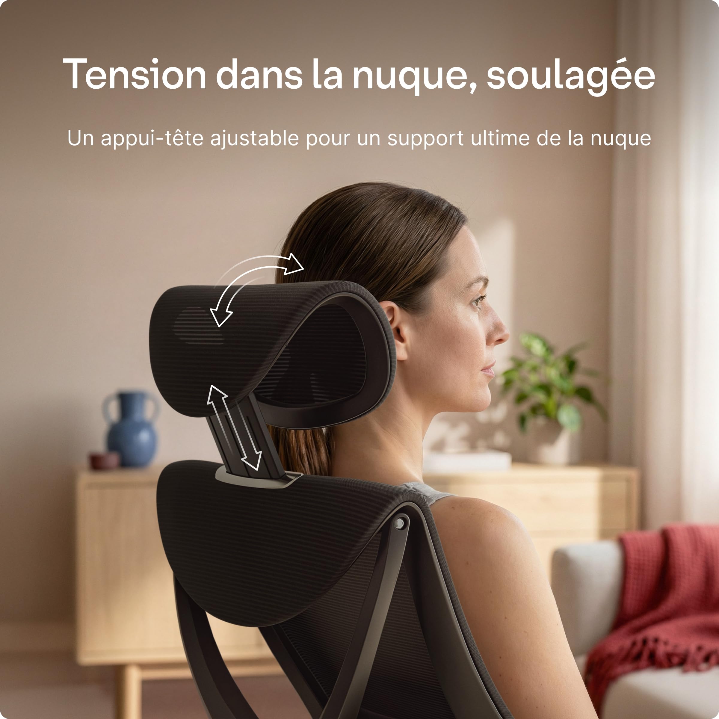 Desktronic Chaise de Bureau Ergonomique réglable Chaise de Bureau avec Support Lombaire - Aucune Douleur au Dos - Chaise d'ordinateur réglable en Hauteur et protégeant Le Dos - Noir
