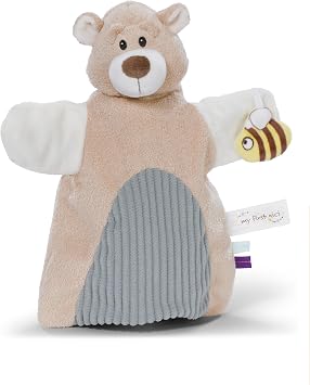 NICI 61856 Cuddly Toy Bear and Puppet 2-in-1, 26 x 25 cm, Beige, for Babies and Toddlers for Playing, Catching, Cuddling and Exploring