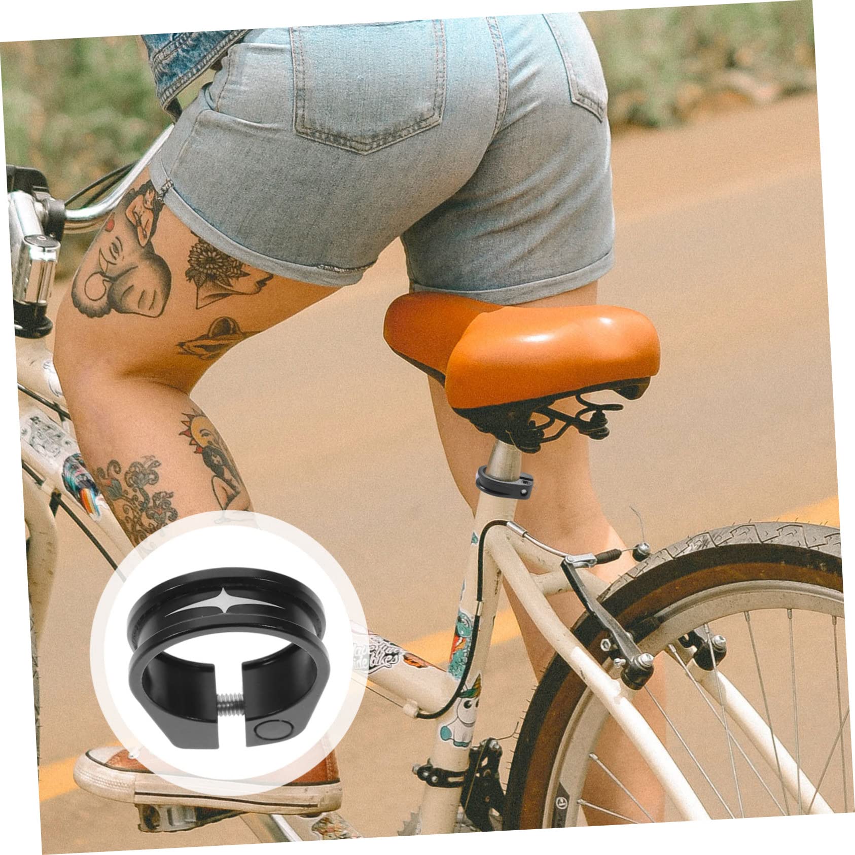 CORHAD Aluminium Alloy Bike Seatpost Clamp Lightweight Metal Cycle Clamp for Folding Bikes Smooth and Safe Operation Stylish Design Finish