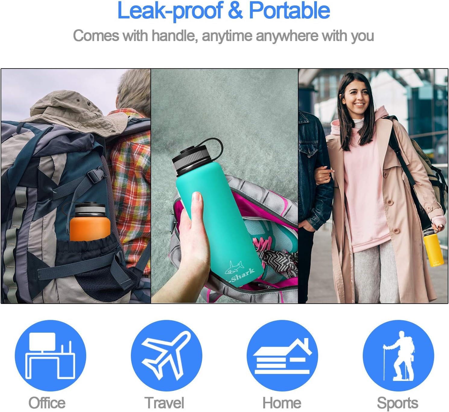 Insulated Water Bottle Straw Stainless Photo