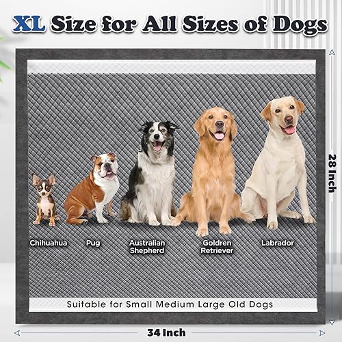 Miniatura 6 de Gimars Almohadillas de carbón para orina de perro extra grandes de 36 x 36 pulgadas, 7 capas gruesas y ultra absorbentes, almohadillas de