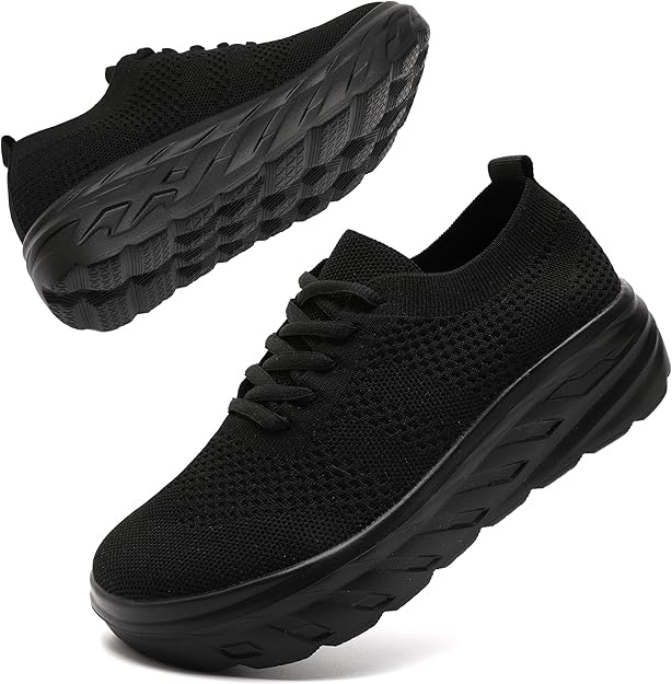 IQYNAM Women&#39;s Platform Shoes Lady Fashion Sneakers Youth Girl Chunky Sneakers Comfort Dressy Casual Shoes Wide Toe Breathable Walking Tennis Sport Shoes Thick Soled