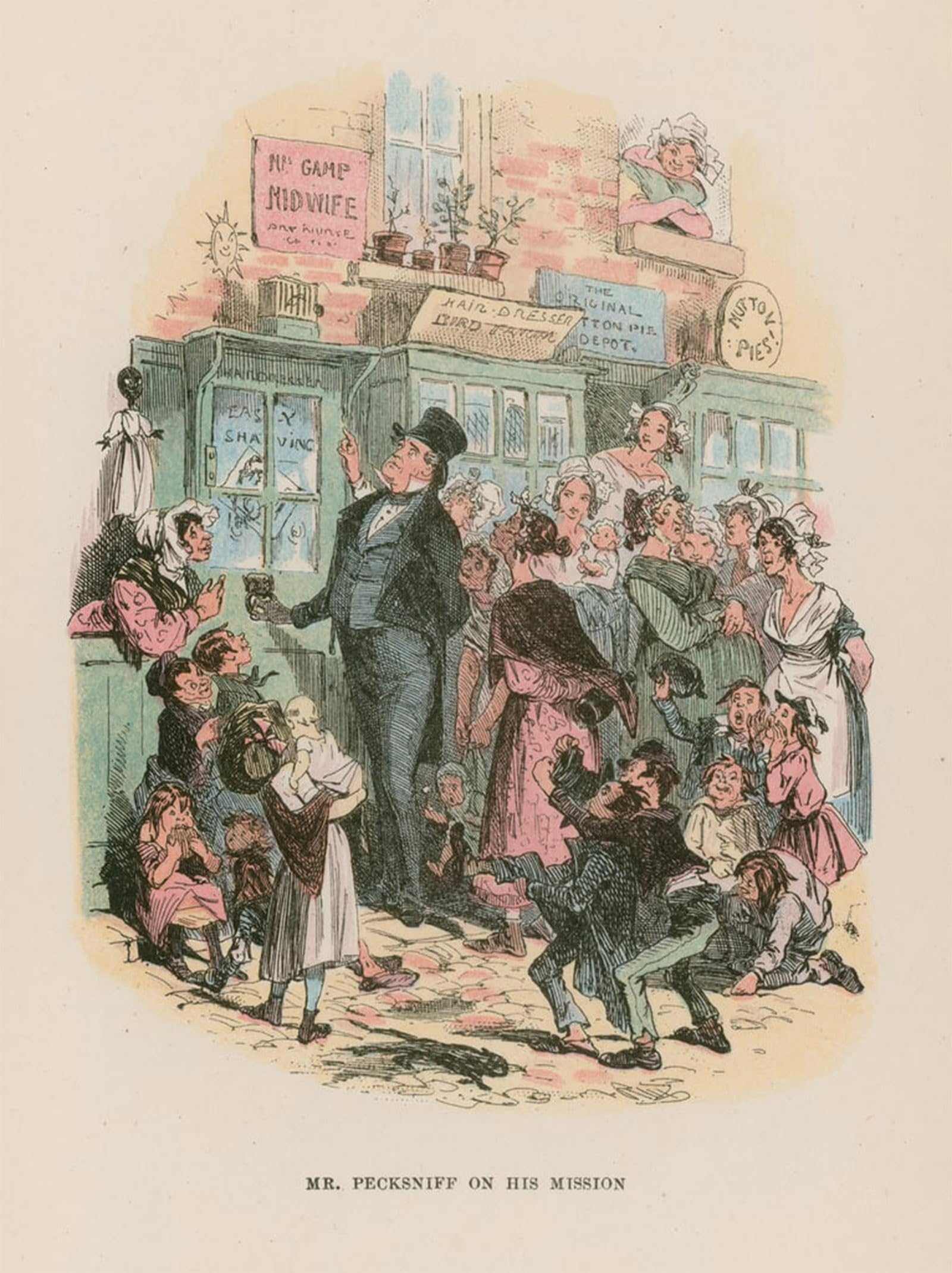 SERENDIPITP Vintage Picture Print on Canvas Wall Art Poster Illustration for Chuzzlewit by Hablot Knight Browne Artwork Print Poster for Wall Decor 60x90cm