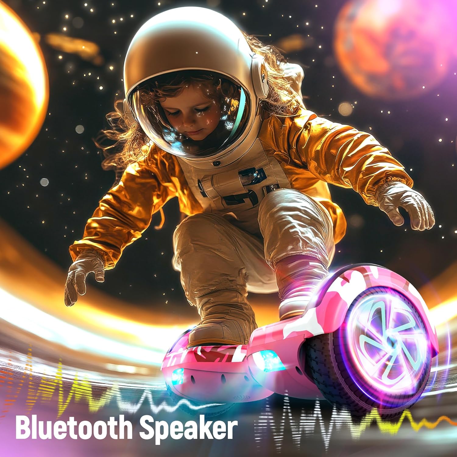 LIEAGLE Hoverboard, 6.5" Self Balancing Scooter Hover Board with Bluetooth Wheels LED Lights for Kids Adults