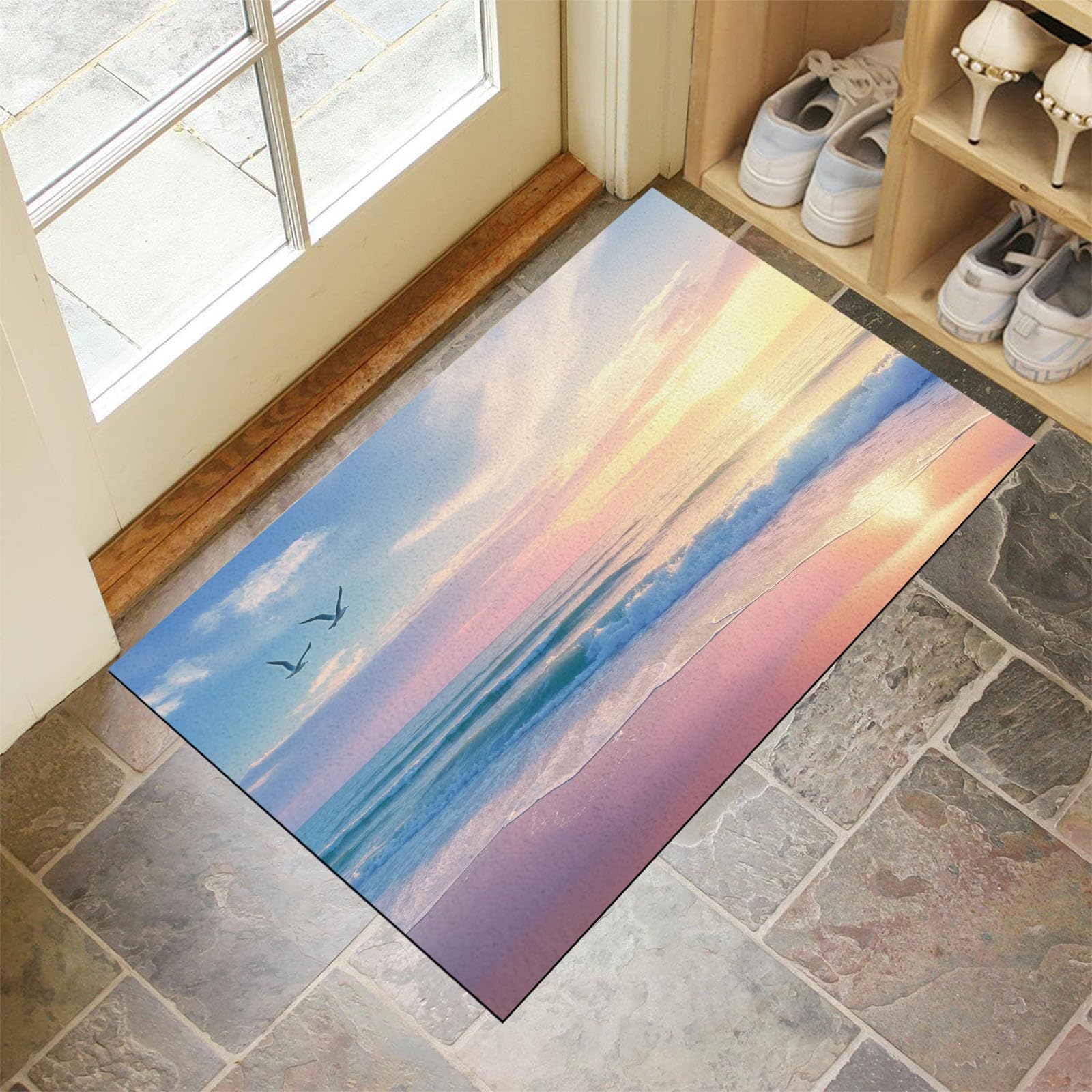 Tapis de sol pour entrée absorbant contre les pattes sales d'animaux domestiques