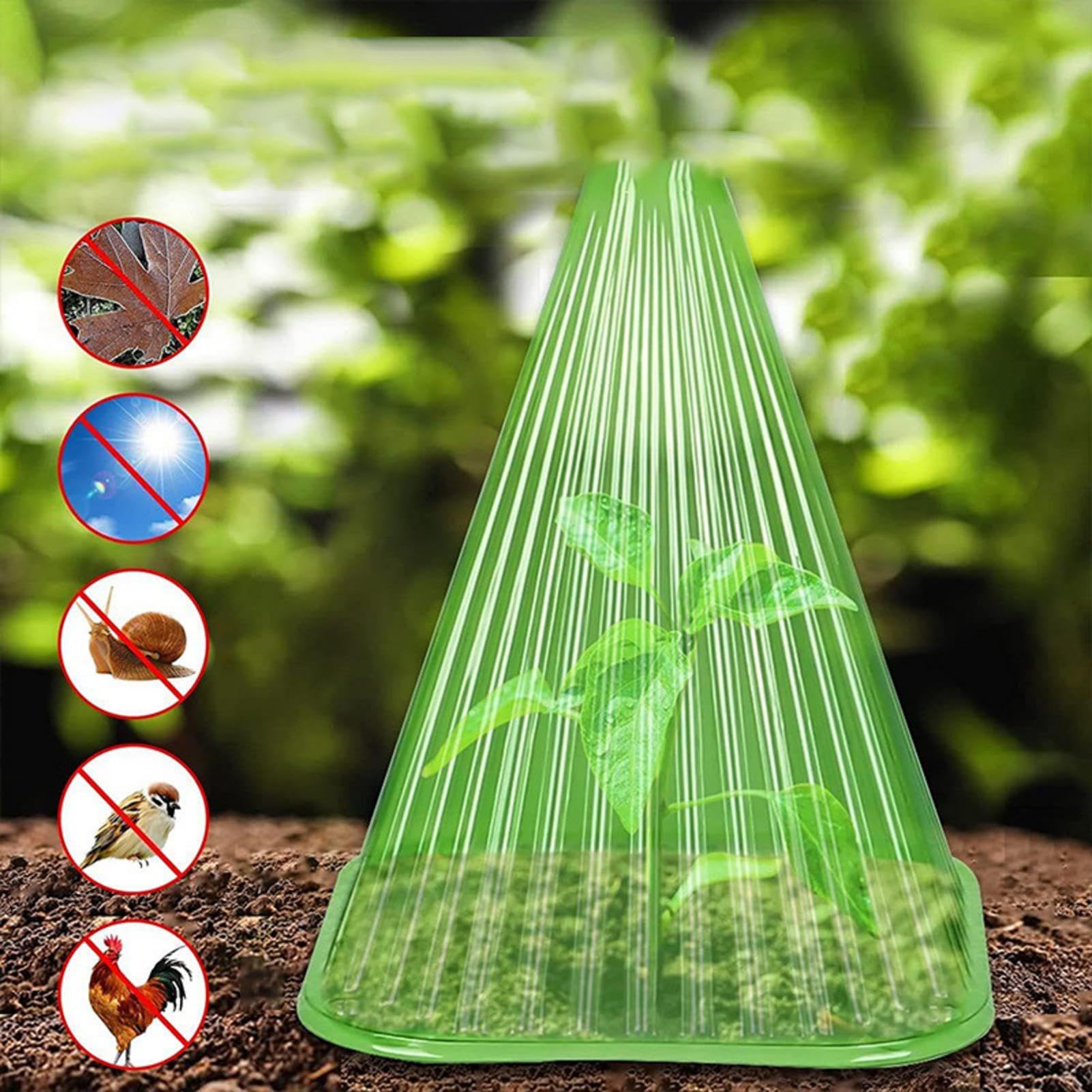 Cloches da giardino, cloche di piante - Cloche di barattolo a campana trasparente per piantine di piante | 30x cloche di barattolo a campana trasparente con protezione resistente al clima della copert