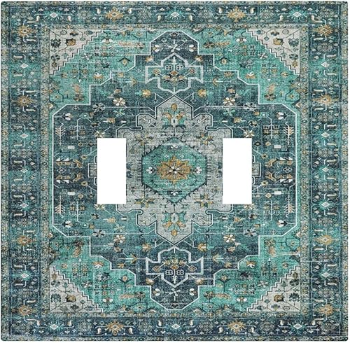 Miniatura 66 de Cubiertas de Interruptor de Luz de Palanca Simple con Diseño Abstracto de Sol Amanecer Retro, Placa Decorativa Arcoíris Atardecer de 1 Gang, Placa