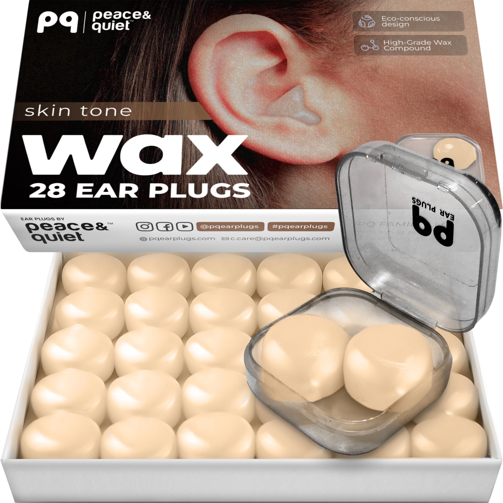 Peace&Quiet PQ Wax Earplugs for Sleep, Silicone Ear Plugs, Blue, 30 Ct — Amazon image 14