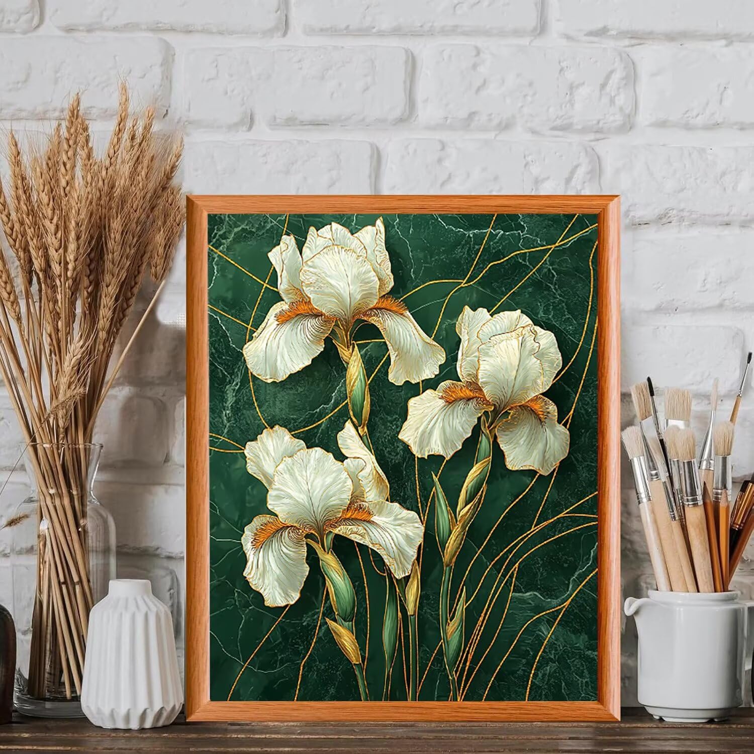 Iris e serpente bianca Dipingere con i Numeri per Adulti, 70x90cm a-1096