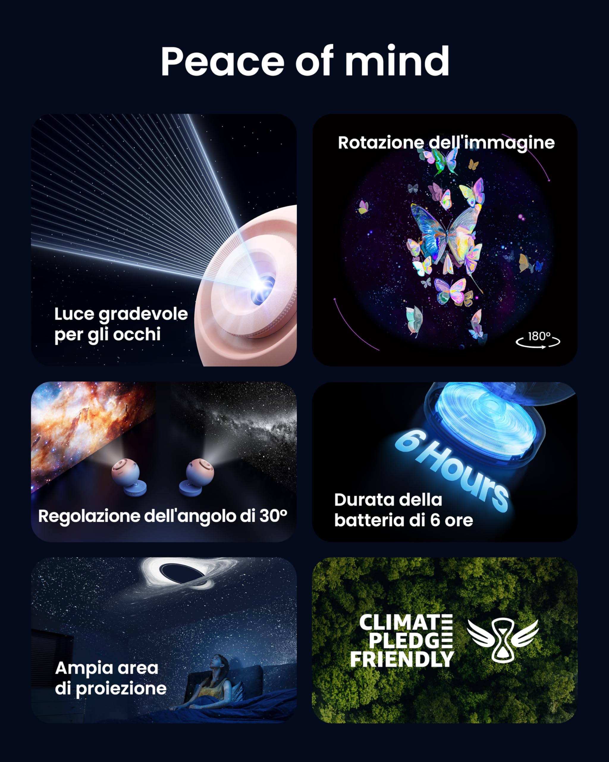 POCOCO Sternenhimmel Projektor + Aurora & Tiefsee: Scheiben (6 Stück)