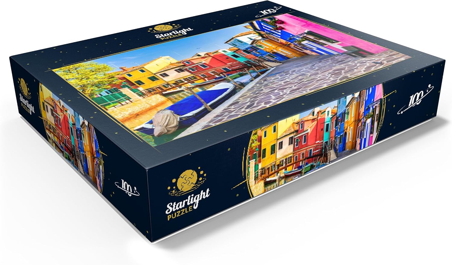 MyPuzzle The Most Colorful Traditional Fishing Town (Village) Burano - Island Near Venice. Italy - Travel and Landmarks - Premium 100 Piece Jigsaw Puzzle for Adults