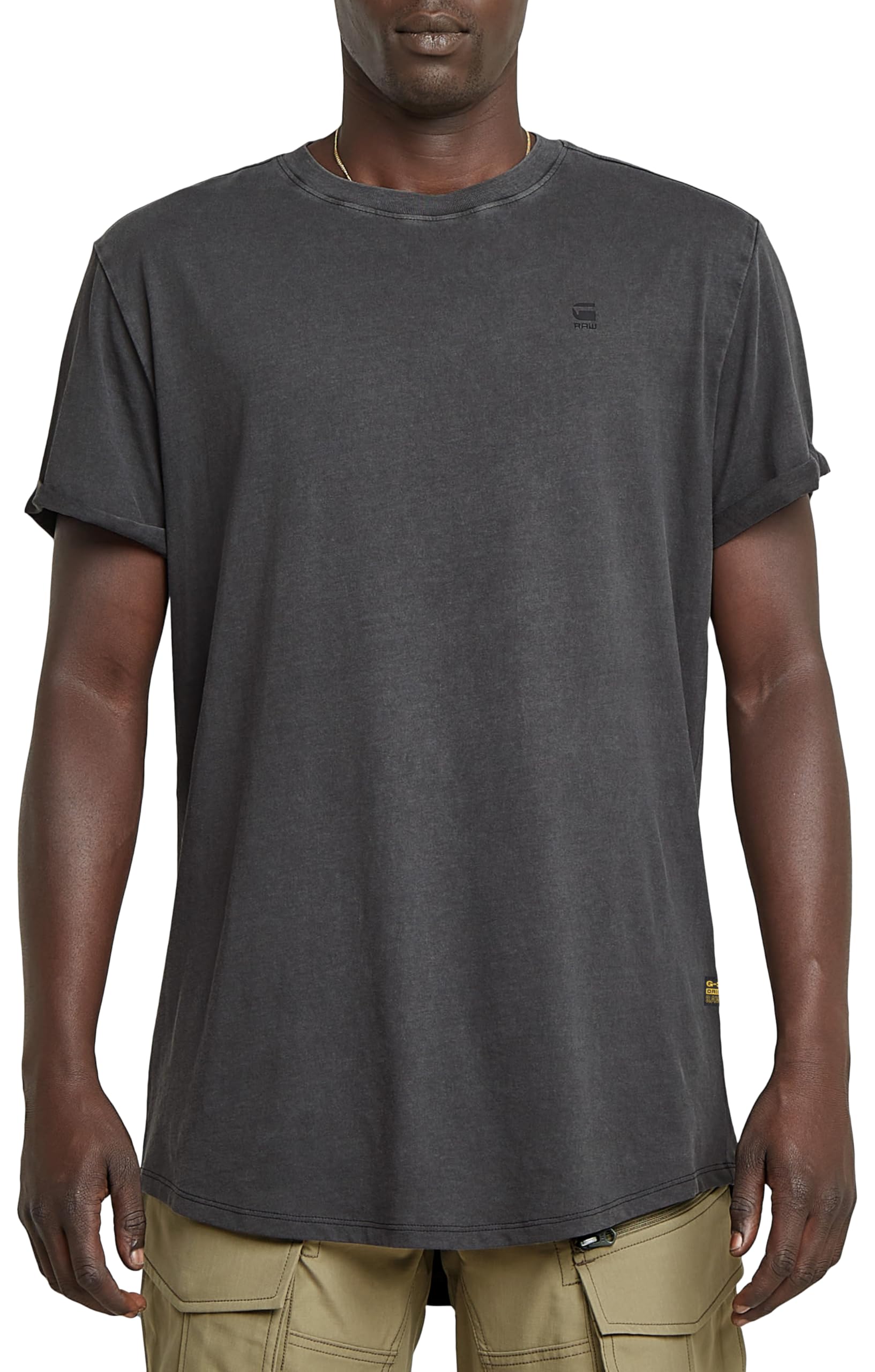 G-Star Men's Text Back Graphic Overdyed Lash T-Shirt, Black (dk black gd D25971-2653-B564), M